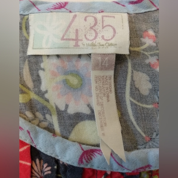 Matilda Jane 435 Girl Dress Tunic Tank Top 12 14 Bright Happy Floral Blue Red - Picture 4 of 11